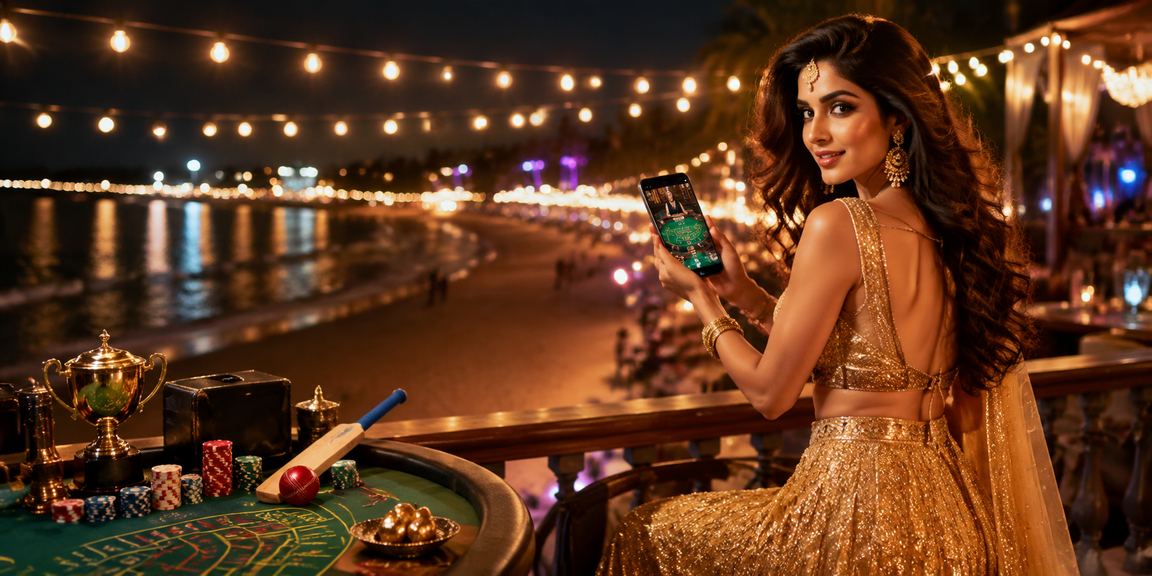 Indian woman logging into 1tr betting platform on mobile